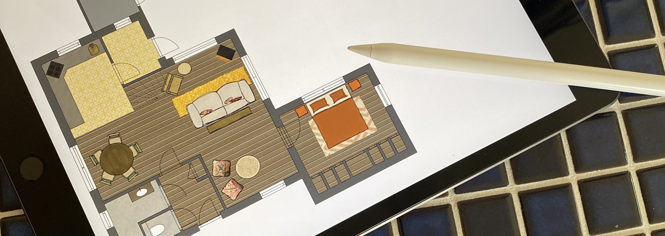 Plattegrond getekend op de iPad