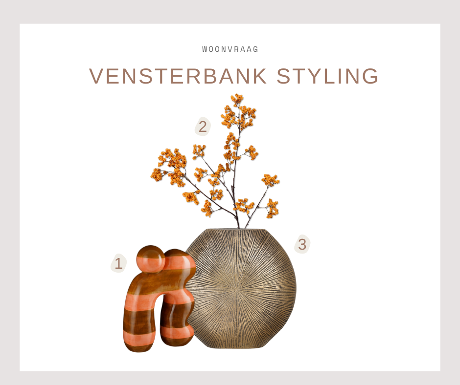 Vensterbank styling - vaas met takken